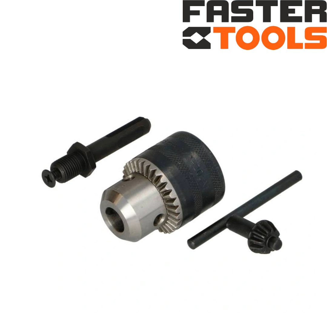 FT224-02/1838 FASTER TOOLS 13 մմ առանց բանալիի դռելի գլխիկ+ SDS + ադապտեր