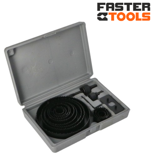 4734  FASTER TOOLS անցքերի սղոցի գլխիկների հավաքածու 12 հատ 19-127 մմ