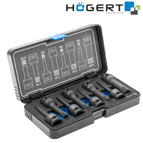 HT6R006 Վեցանկյուն հարվածային գլխիկներ, 8 հատ՝ M5, M6, M8, M10, M12, M14, M16, M18, 1/2″, CrMo