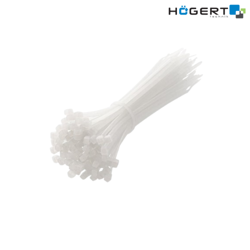 HT2C719 ՊՎՔ ամրակներ սպիտակ  2,5*200մմ 100հատ  HOGERT